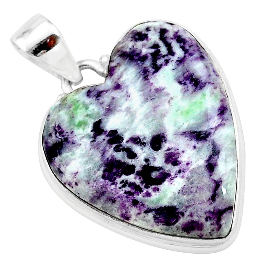 925 sterling silver 25.03cts heart kammererite heart pendant jewelry t23044