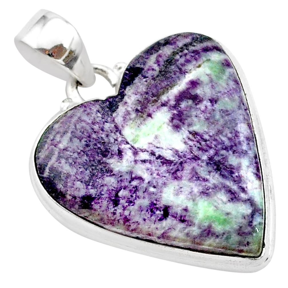 925 sterling silver 22.05cts heart kammererite heart pendant jewelry t23049