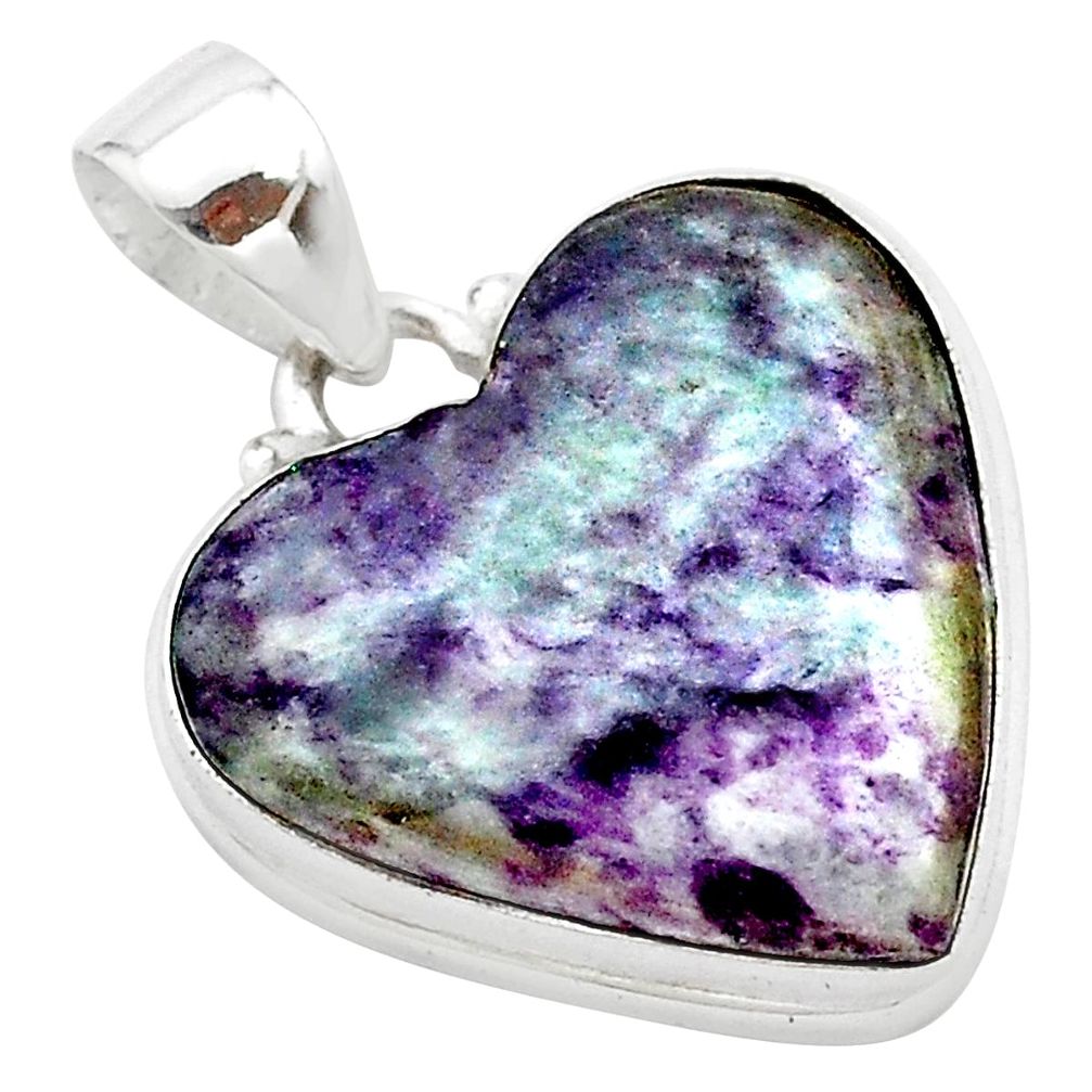 925 sterling silver 16.73cts heart kammererite heart pendant jewelry t23052