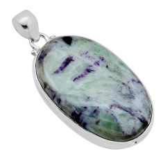 925 sterling silver 37.87cts natural kammererite oval pendant jewelry n51449