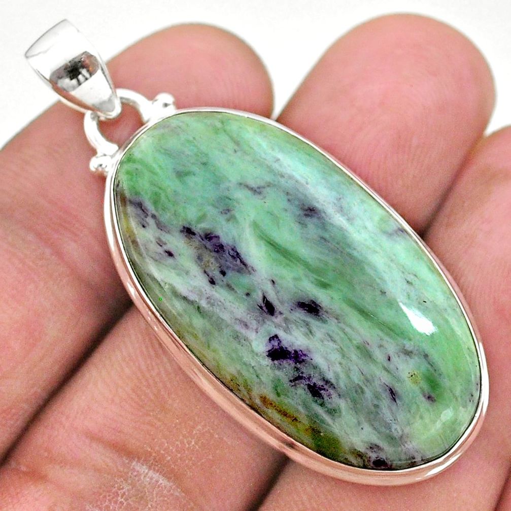 925 sterling silver 33.84cts natural kammererite oval pendant jewelry t42693
