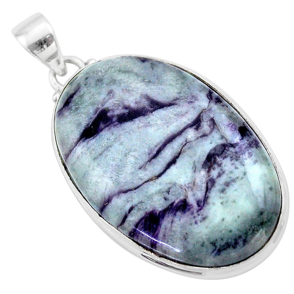 925 sterling silver 32.73cts natural kammererite oval pendant jewelry t46084