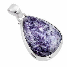 925 sterling silver 19.27cts natural kammererite pear pendant jewelry n54429