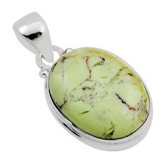 925 sterling silver 10.76cts natural lemon chrysoprase pendant jewelry n22243
