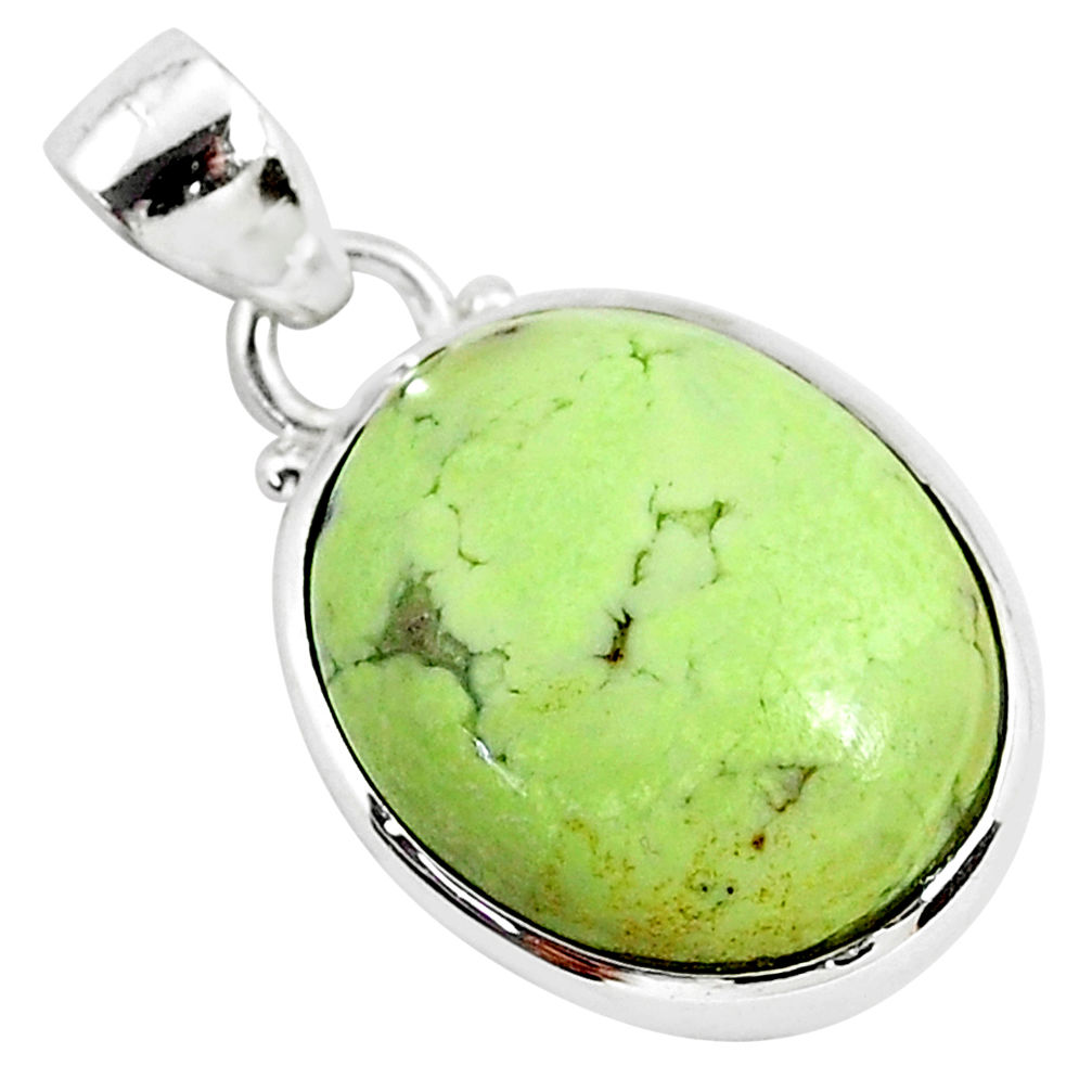 925 sterling silver 14.72cts natural lemon chrysoprase pendant jewelry r94584