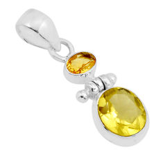 925 sterling silver 6.74cts natural lemon topaz citrine pendant jewelry y81690