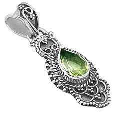 925 sterling silver 2.06cts natural lemon topaz pear pendant jewelry u66812