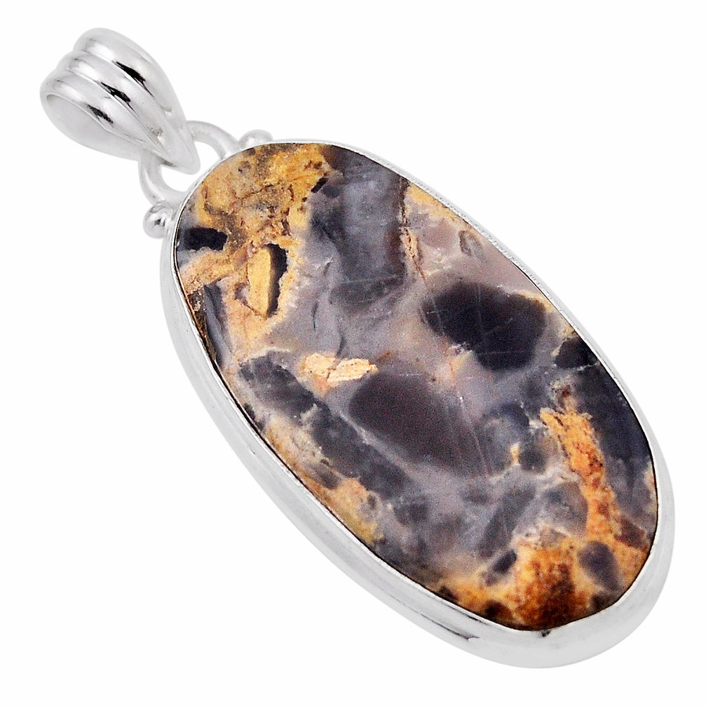 925 sterling silver 17.42cts natural malinga jasper oval pendant jewelry n29382