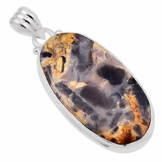 925 sterling silver 17.42cts natural malinga jasper oval pendant jewelry n29382