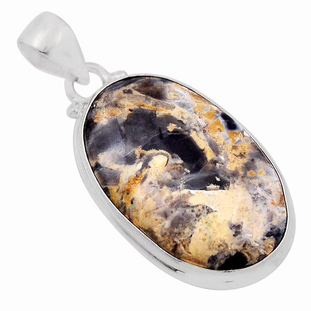 925 sterling silver 16.27cts natural malinga jasper oval pendant jewelry n29388