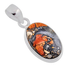 925 sterling silver 10.16cts natural malinga jasper oval pendant jewelry n38094