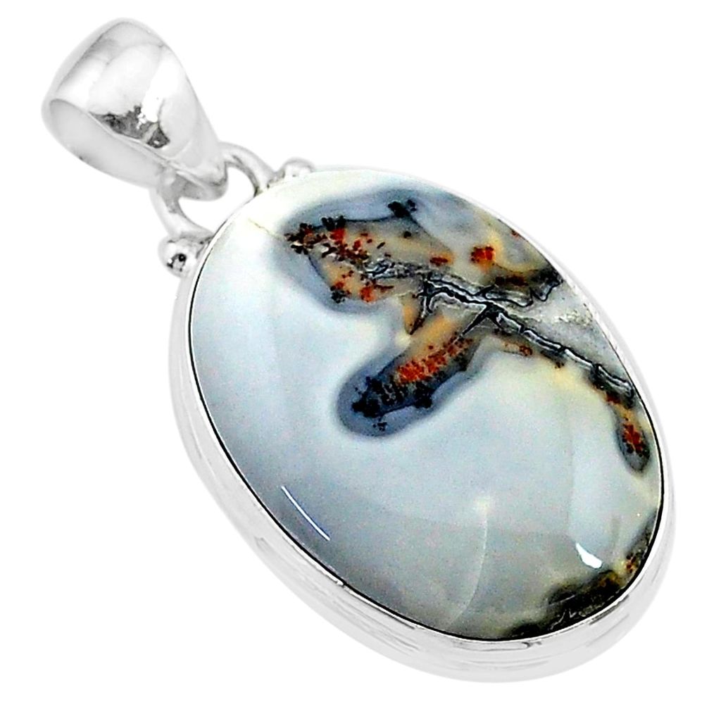 925 sterling silver 17.65cts natural malinga jasper oval pendant jewelry t18430