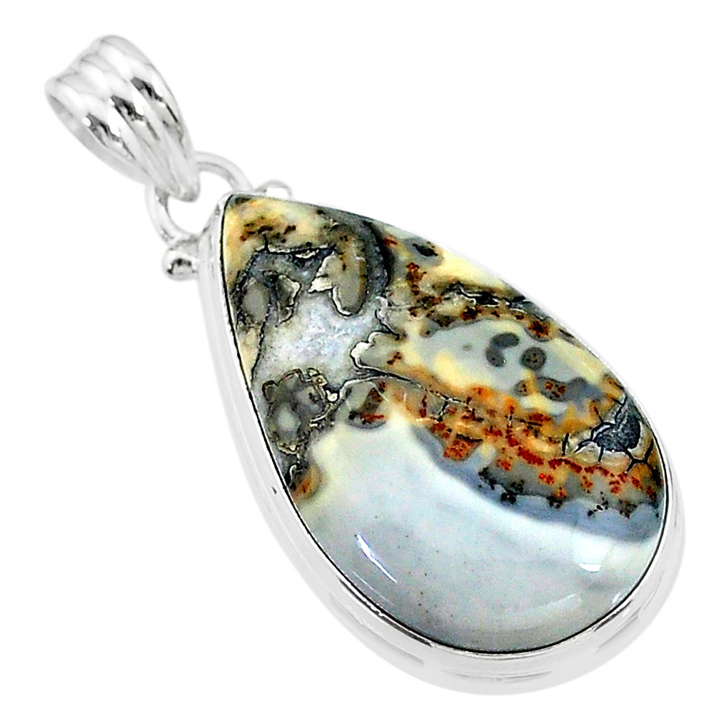 925 sterling silver 20.15cts natural malinga jasper pear pendant jewelry t18436