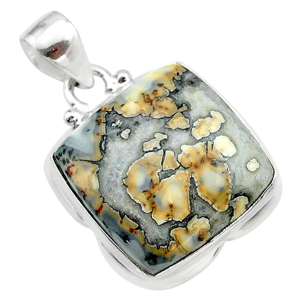 925 sterling silver 17.57cts natural malinga jasper pendant jewelry t22875