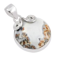 925 sterling silver 16.20cts natural malinga jasper round pendant jewelry y47459