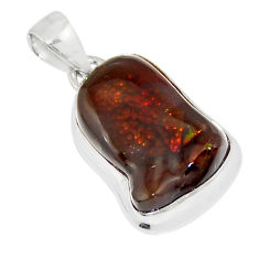 925 sterling silver 8.82cts natural mexican fire agate fancy pendant y26350