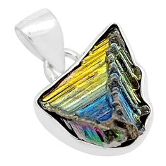 925 sterling silver 9.11cts natural multi color bismuth crystal pendant u57480