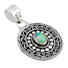 925 sterling silver 1.95cts natural multi color ethiopian opal pendant y93243