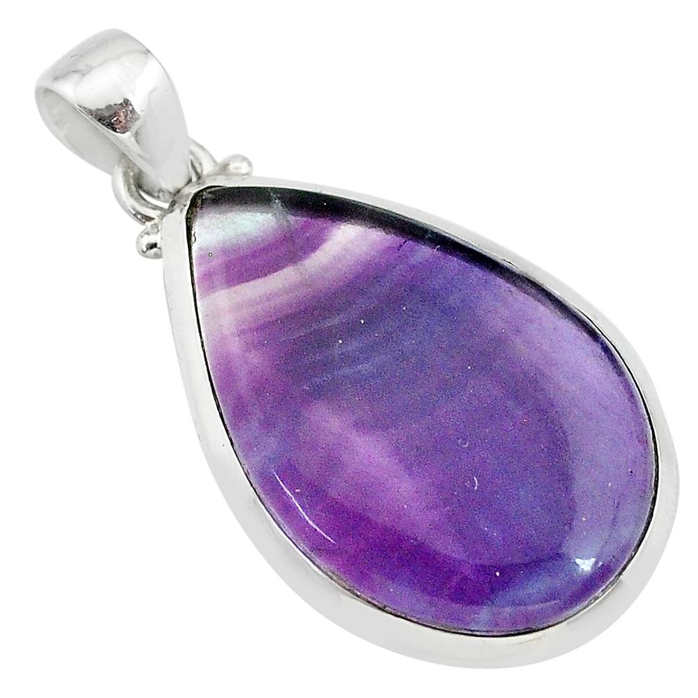 925 sterling silver 15.68cts natural multi color fluorite pear pendant t21352