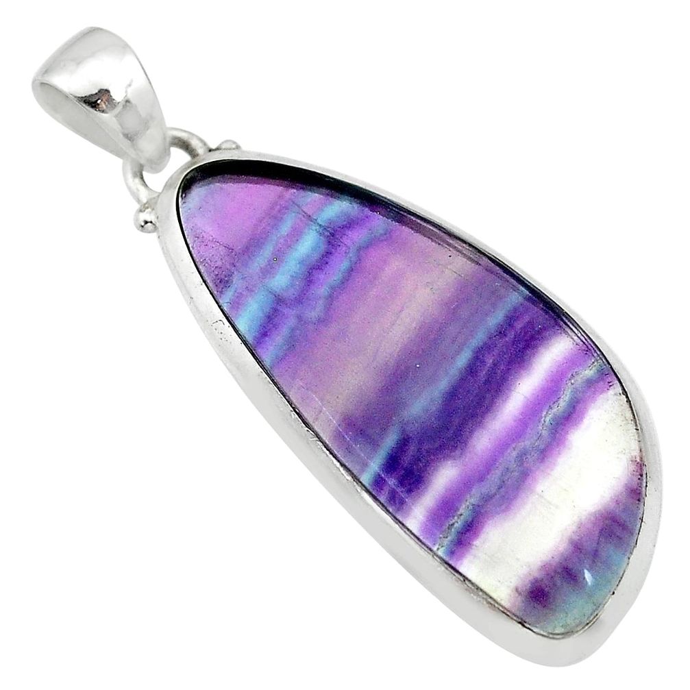 925 sterling silver 19.45cts natural multi color fluorite pendant jewelry t21312
