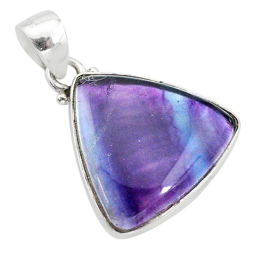 925 sterling silver 12.22cts natural multi color fluorite pendant jewelry t21332