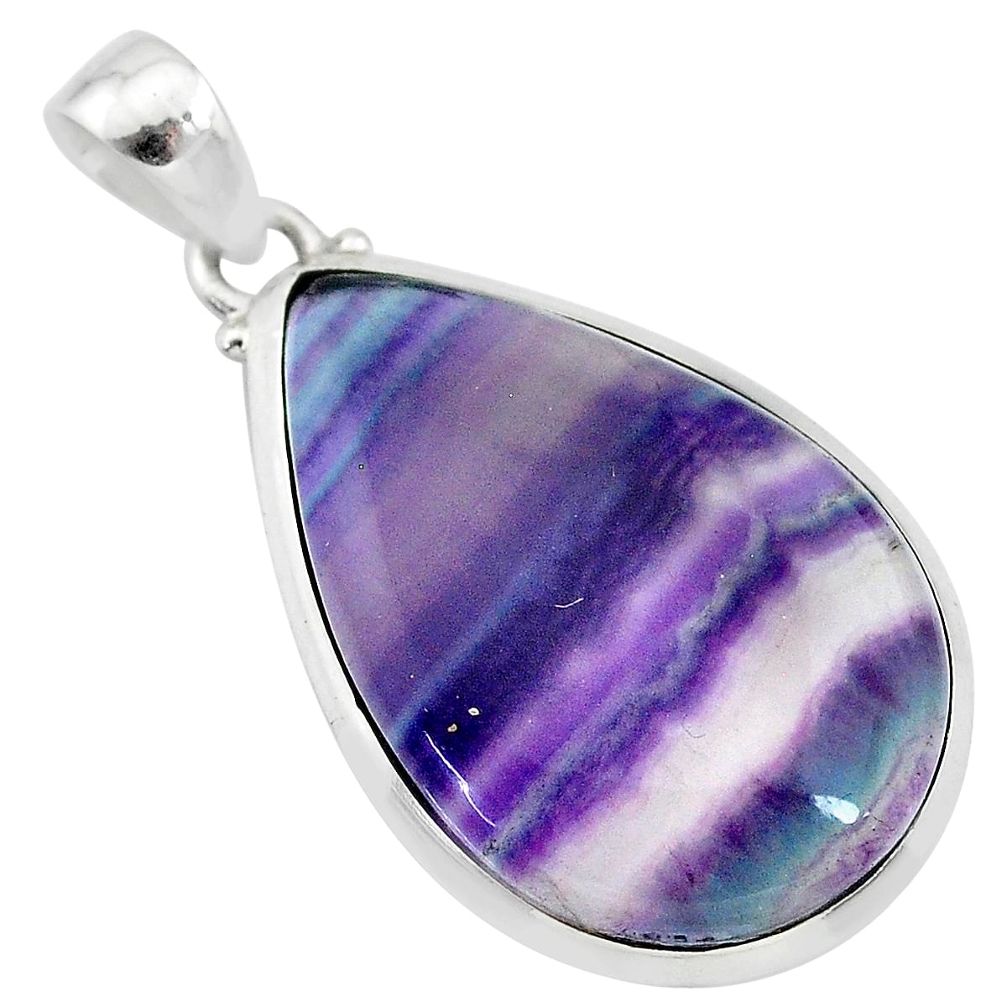 925 sterling silver 19.99cts natural multi color fluorite pendant jewelry t21356