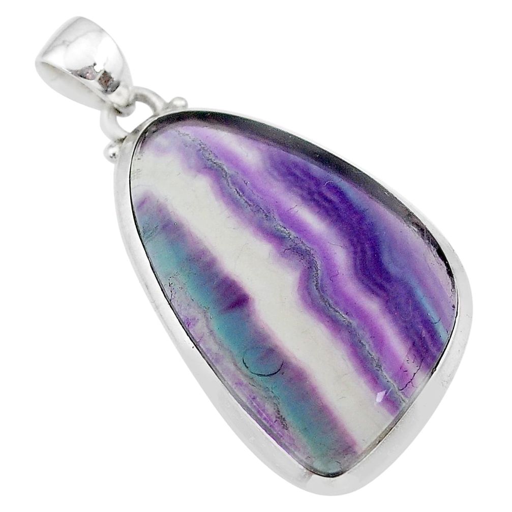 925 sterling silver 21.48cts natural multi color fluorite pendant jewelry t21370