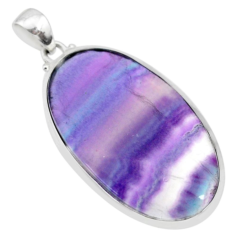 925 sterling silver 30.88cts natural multi color fluorite pendant jewelry t21376