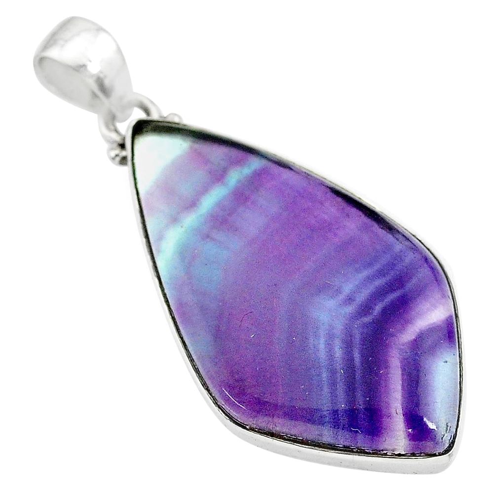 925 sterling silver 21.18cts natural multi color fluorite pendant jewelry t21379