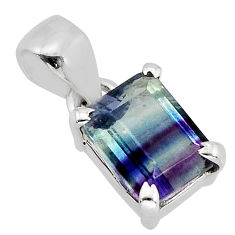 925 sterling silver 2.58cts natural multi color fluorite pendant jewelry y78050