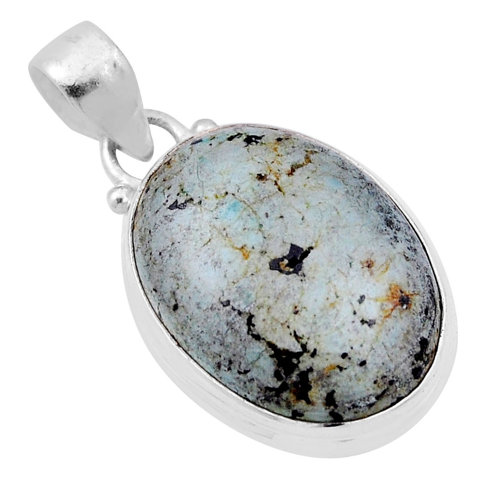 925 sterling silver 14.50cts natural norwegian turquoise pendant jewelry n29636