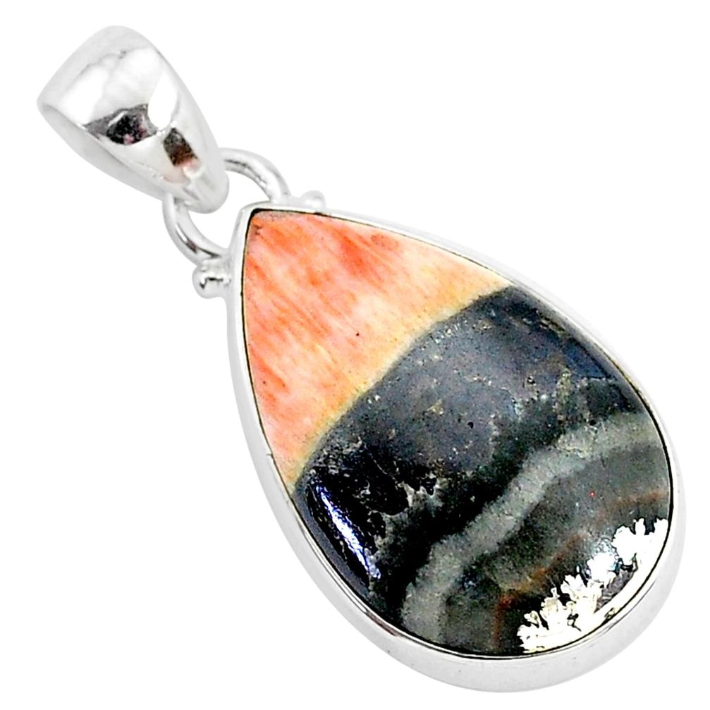 925 sterling silver 15.08cts natural orange celestobarite pendant jewelry r94543