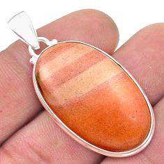 925 sterling silver 18.14cts natural orange celestobarite pendant jewelry u50940