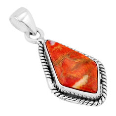 925 sterling silver 6.09cts natural orange mojave turquoise fancy pendant y64805