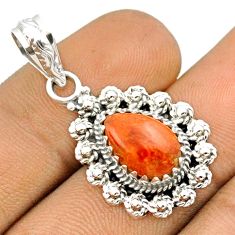 Clearance Sale- 925 sterling silver 4.51cts natural orange mojave turquoise pear pendant u16636