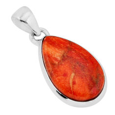 925 sterling silver 8.21cts natural orange mojave turquoise pear pendant y64488