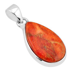 925 sterling silver 8.00cts natural orange mojave turquoise pear pendant y64796
