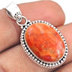 Clearance Sale- 925 sterling silver 13.09cts natural orange mojave turquoise pendant u5723
