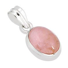 925 sterling silver 5.47cts natural orange morganite oval pendant jewelry y73650