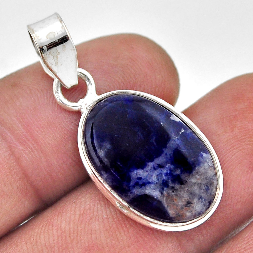 925 sterling silver 9.17cts natural orange sodalite oval pendant jewelry n47080