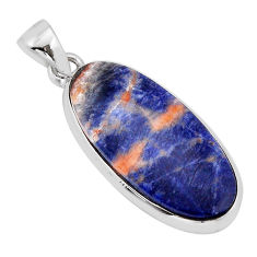 925 sterling silver 12.67cts natural orange sodalite oval pendant jewelry y61932