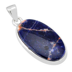 925 sterling silver 12.07cts natural orange sodalite pendant jewelry y66544