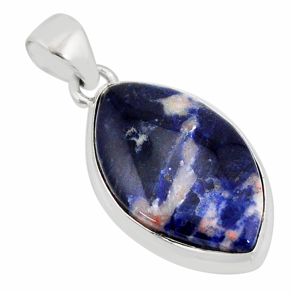925 sterling silver 13.34cts natural orange sodalite pendant jewelry y71380