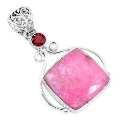 Clearance Sale- 925 sterling silver 15.65cts natural petalite garnet pendant jewelry r94334
