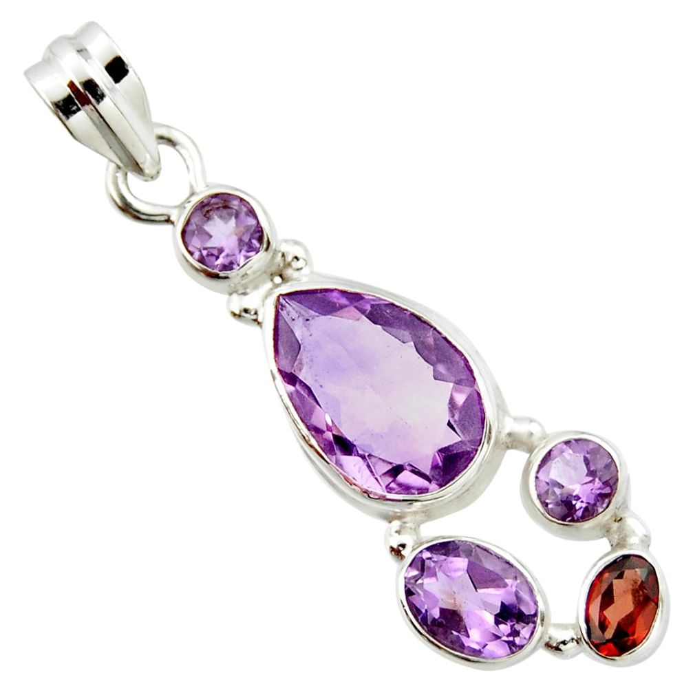 925 sterling silver 10.54cts natural pink amethyst garnet pendant jewelry r20365