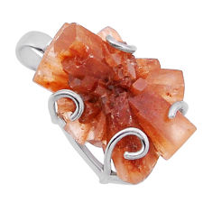925 sterling silver 21.76cts natural pink aragonite fancy pendant jewelry n43626