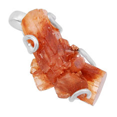 925 sterling silver 25.93cts natural pink aragonite fancy pendant jewelry n43630