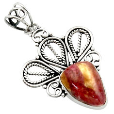 Clearance Sale- 925 sterling silver 11.21cts natural pink bio tourmaline pendant jewelry d46656