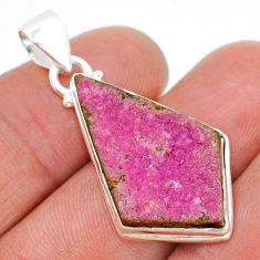 925 sterling silver 15.55cts natural pink cobalt calcite druzy pendant u89189