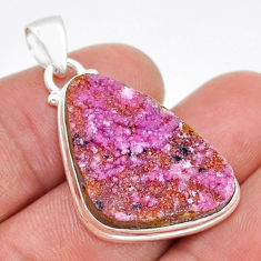 925 sterling silver 18.43cts natural pink cobalt calcite druzy pendant u89203